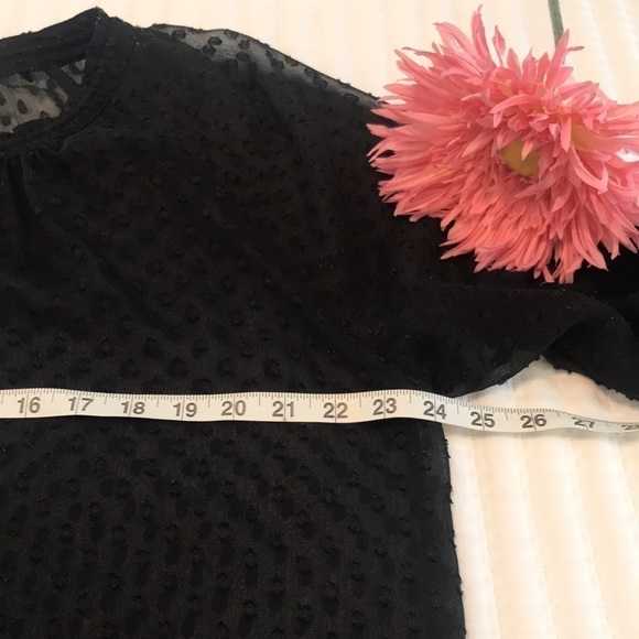 Liz Claiborne Black Swiss Dot Top Size XL Sheer - Picture 8 of 10